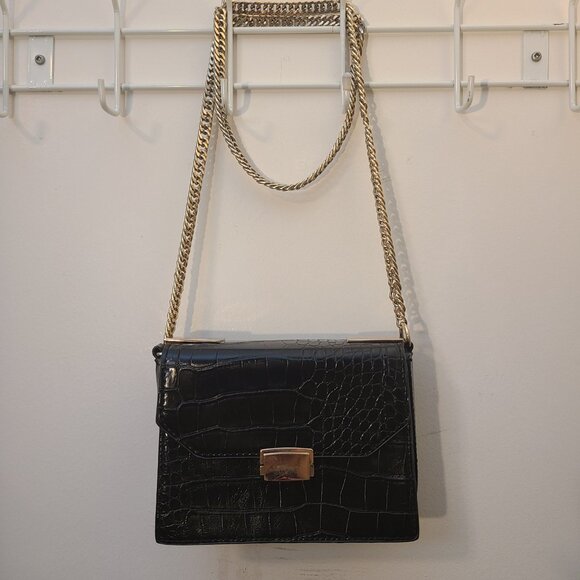 ZARA black faux croc purse - Picture 6 of 6